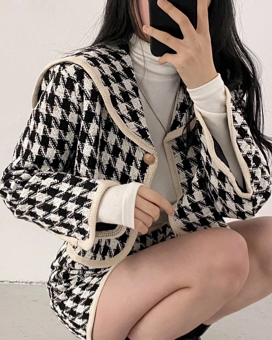 ★OSTKAKA★ Sailor tweed crop jacket_3 colors Designer fashion, Seoul-fully created | W Concept