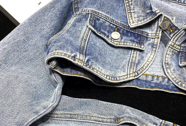 Blue Cropped Denim Bolero Jacket | Heejin - Loona - Fashion