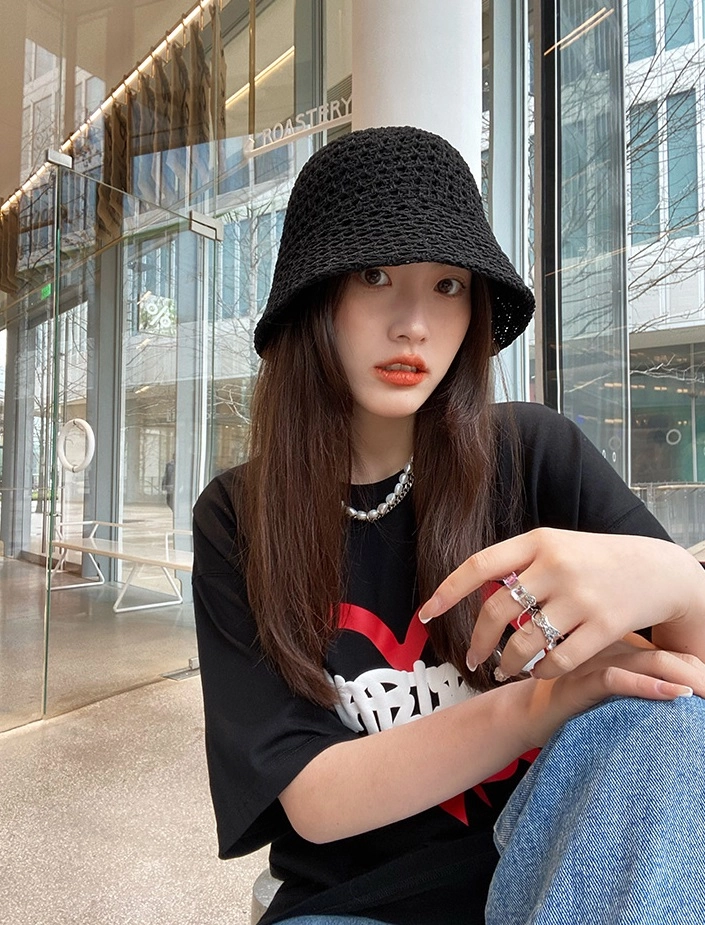 Black Crochet Bucket Hat Jaehyun NCT Fashion Chingu
