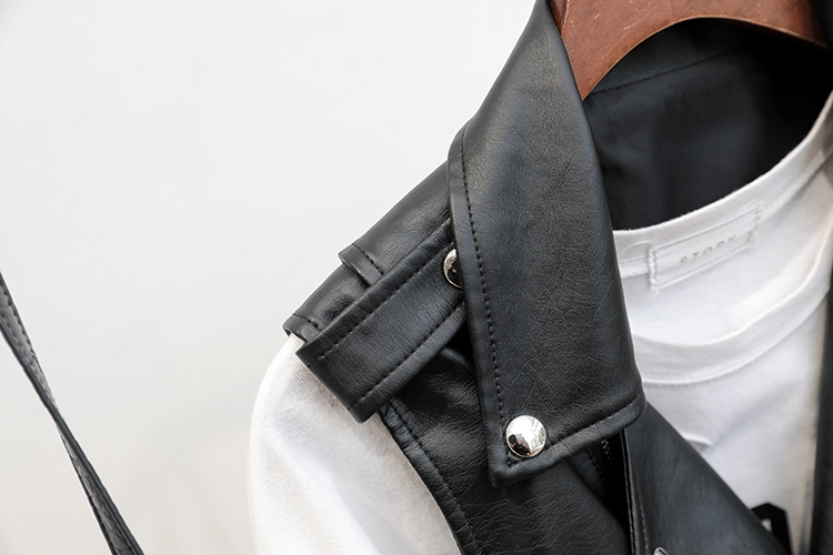 Black Synthetic Leather Vest | Ni-ki - Enhypen - Fashion Chingu