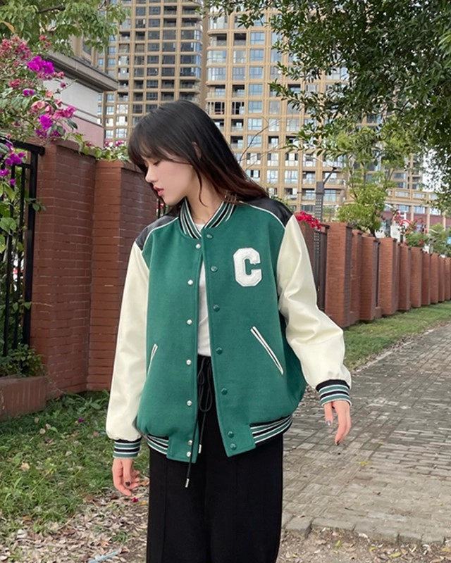 MLB korea■Couples Collar Shoulder Color Varsity Jacket MLB korea□Couples Collar Shoulder Color Varsity Jacket