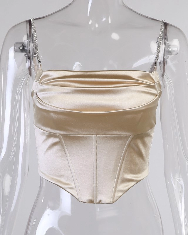 yilon Corset design layered tops beige トップス YILON Corset