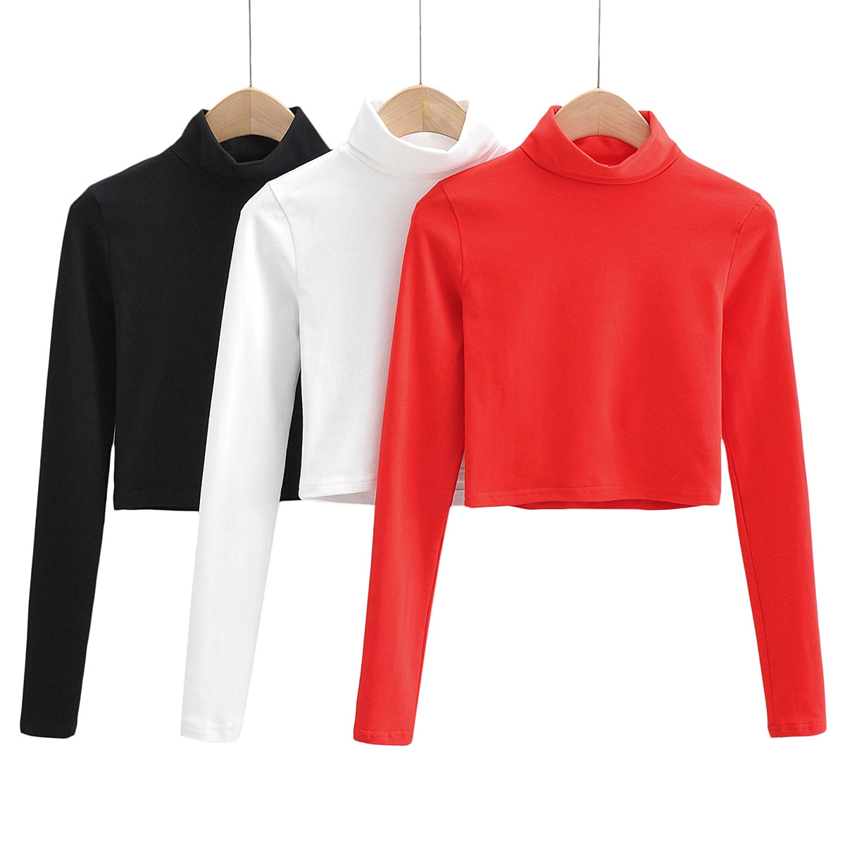 Black Long Sleeve High Neck Crop Top | Jennie - Blackpink