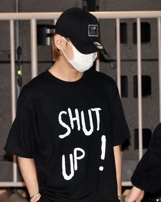 Black “Shut Up” T-Shirt | Taehyung - BTS - Fashion Chingu