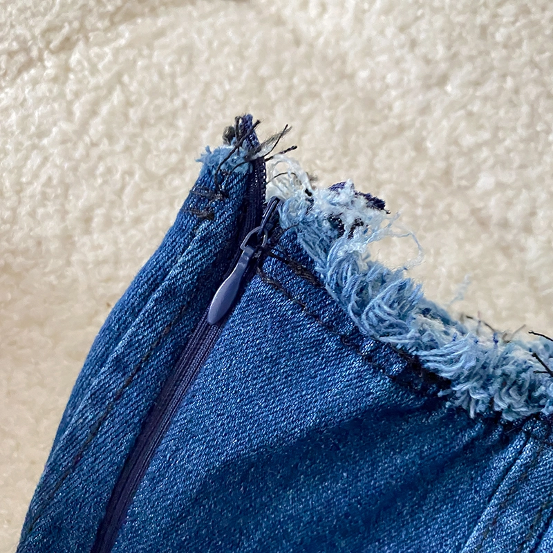 ★riu Rちゃん Tulle docking denim dress ブルー Riuオンラインショップ