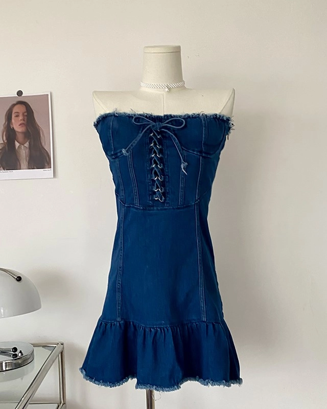 rosemuse　lace denim dress rosemuse lace denim dress – BUNNY APARTMENT
