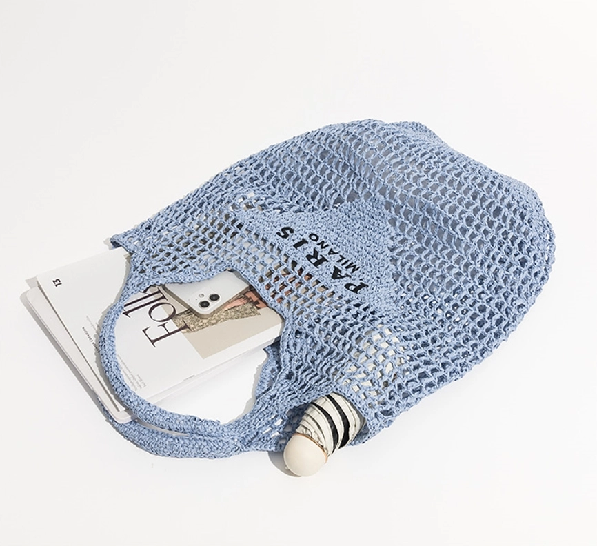 Blue Large Blue Crochet Beach Bag | Somi - Fashion Chingu