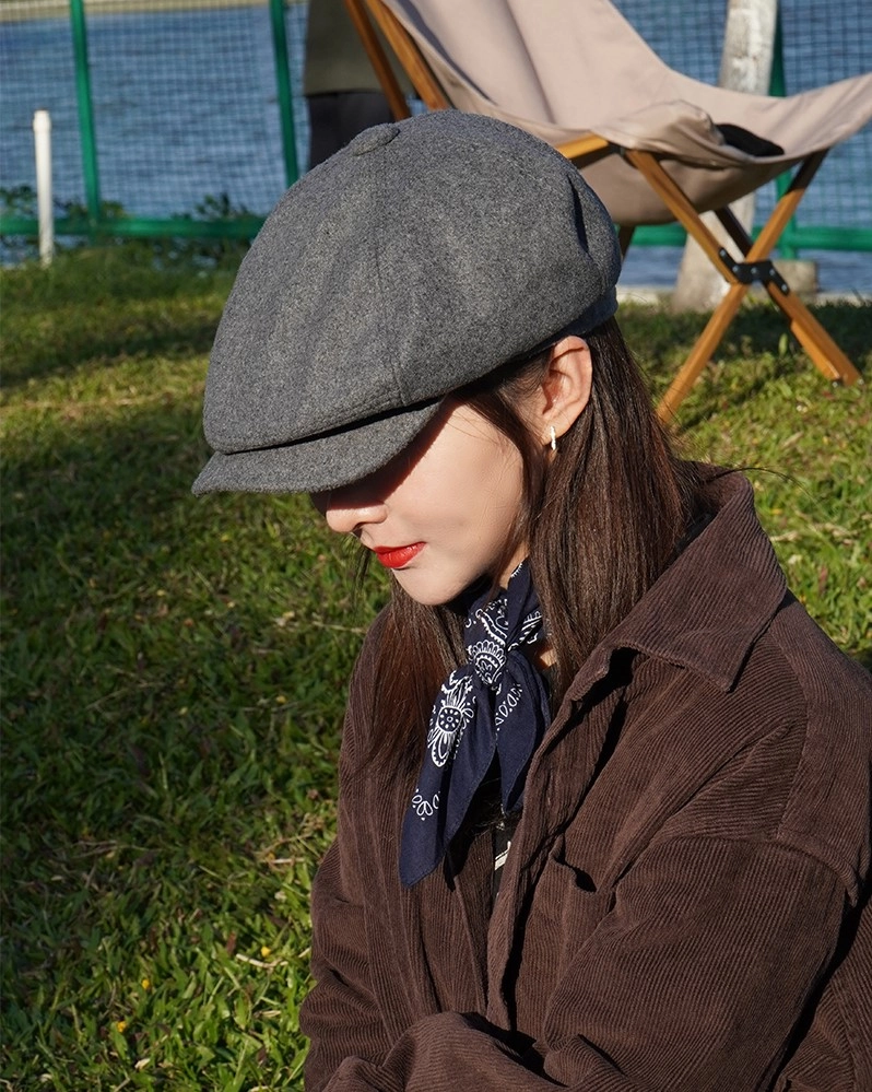 帽子 cauda compact beret gray Adult Newsboy Hat, Men Women Breathable Mesh Beret Cap Golf