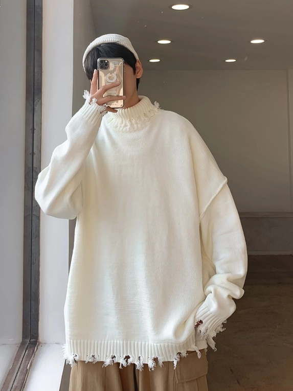 White Raw Edge Sweater | Hoshi - Seventeen - Fashion Chingu