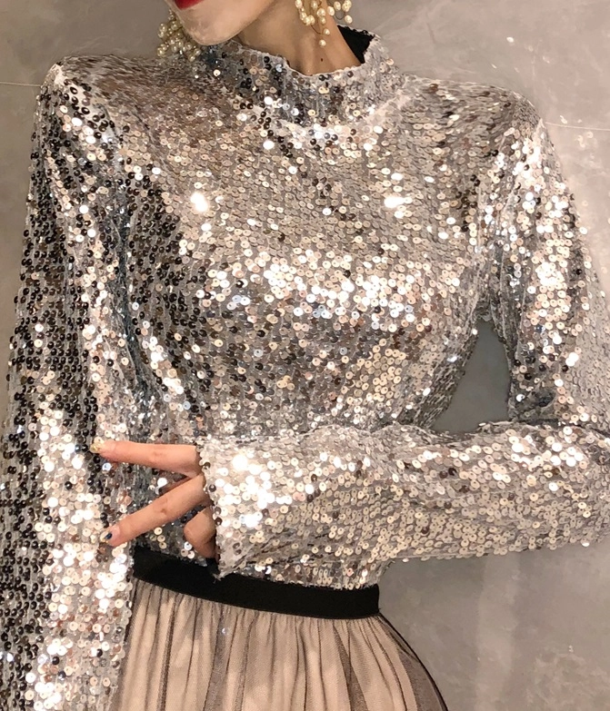 Grey Sequined Top | Lisa - BlackPink - Fashion Chingu