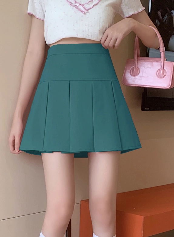 【Anyone more】Debyu Pleated Mini Skirt Blue Pleated Mini Skirt | Tzuyu - Twice - Fashion Chingu
