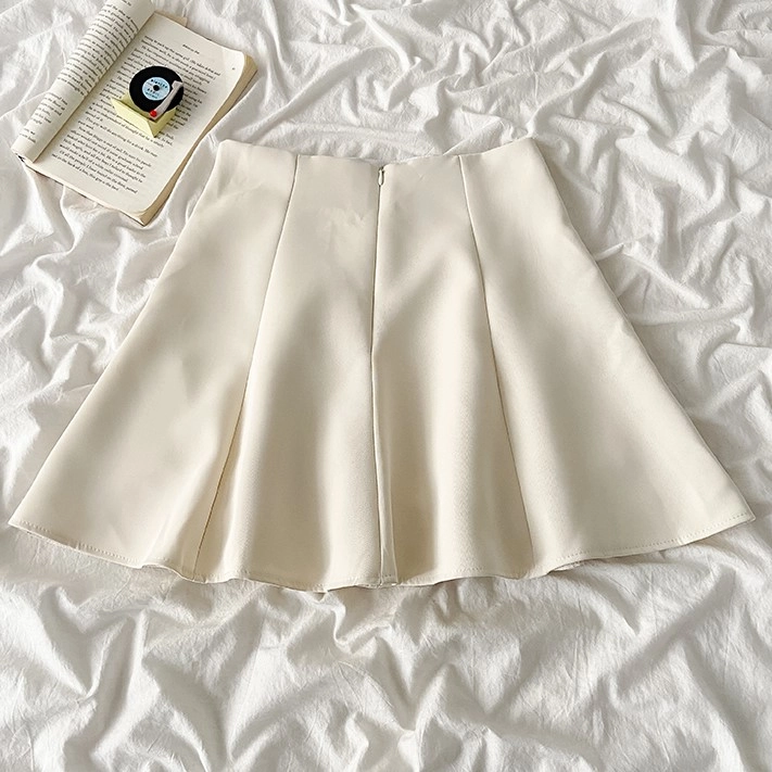 [nuuanu ] / ☆ Cirrus Flared Skirt / White Jzuxvd Women High Elastic Waist Pleated Chiffon Skirt Midi
