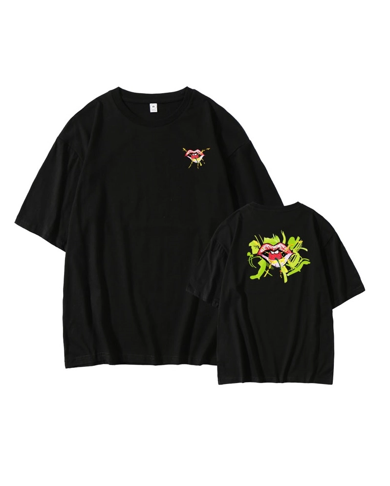 NCT CCOMAZ ユウタ Tシャツ Black Lip Graffiti T-Shirt | Yuta - NCT - Fashion Chingu