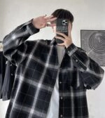 Black Plaid Collared Pocket Shirt | IU - Fashion Chingu