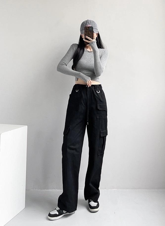 Black Multi-Pocket Cargo Pants | Jennie - BlackPink - Fashion Chingu