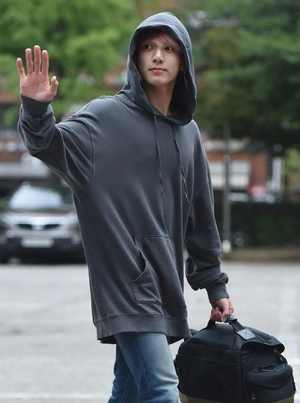 Grey Drawstring Hoodie | Jungkook - BTS - Fashion Chingu