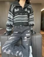 ★(G)I-DLE ミヨン着用★ Polysooem 25SS STUDDED WASHED JEANS ☆(G)I-DLE ミヨン着用☆ Polysooem 25SS STUDDED WASHED JEANS