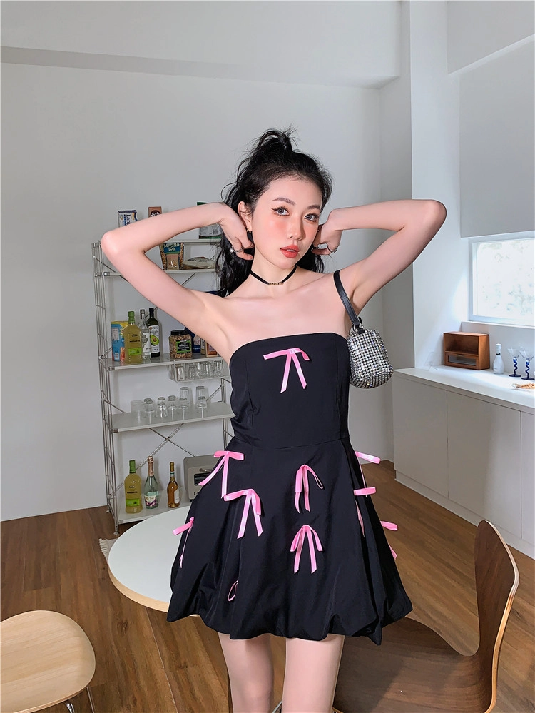 【韓国 Not your rose】Frill mini dress (Black/Pink/Ivory) 41th Reorder][Suzi wears]Frill mini dress (Ivory) - Not your