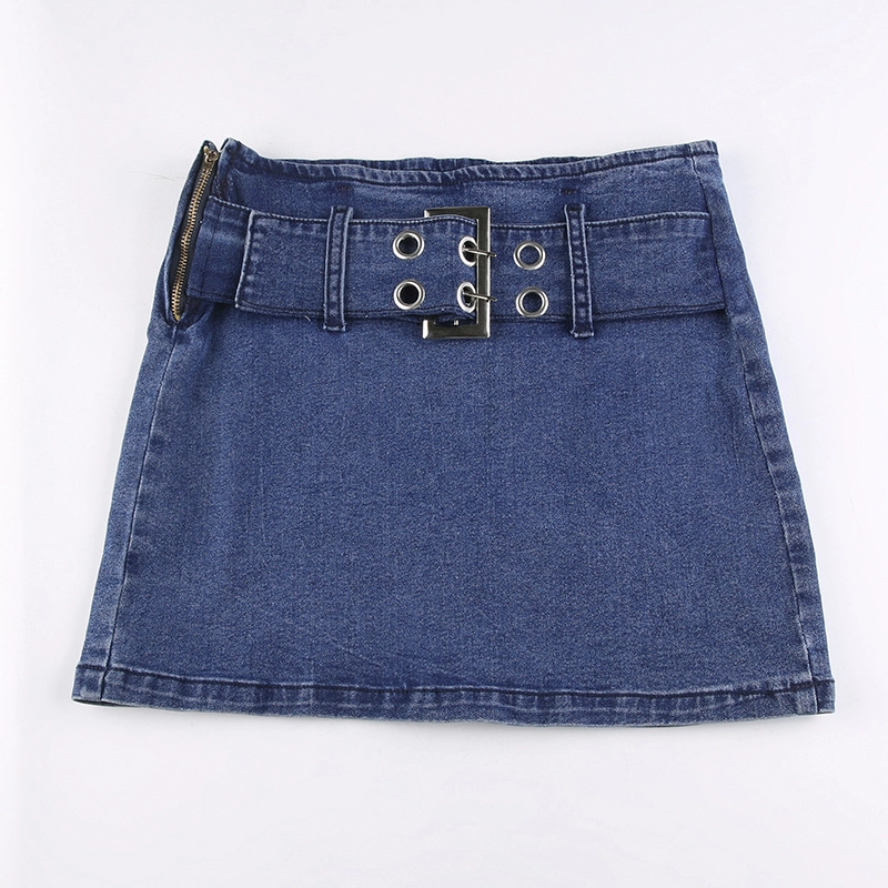 【EEUN】Mono Stitch Denim Mini HAIKURE Tia 134 denim mini dress - Enny Monaco