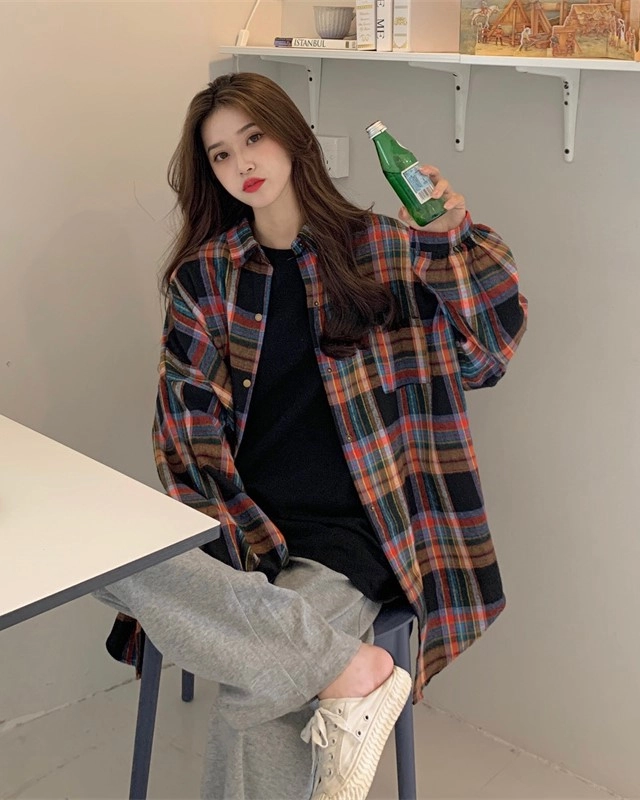 Multicolored Checkered Flannel Shirt | Hyungwon - MONSTA X