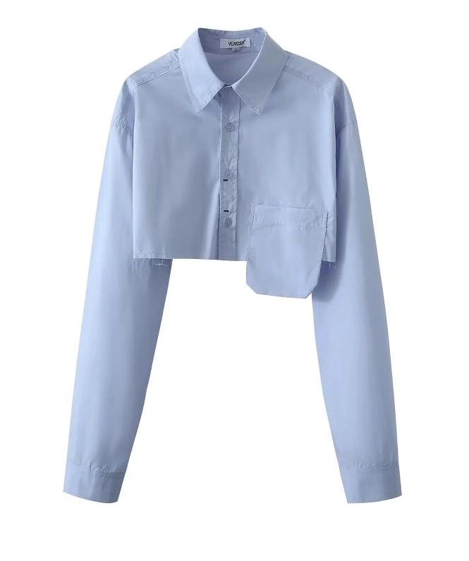 ★aespa ウィンター着用★VANISHMENT Pocket stripe long sleeve White Raw Hem Pocket Shirt | Winter - Aespa - Fashion Chingu