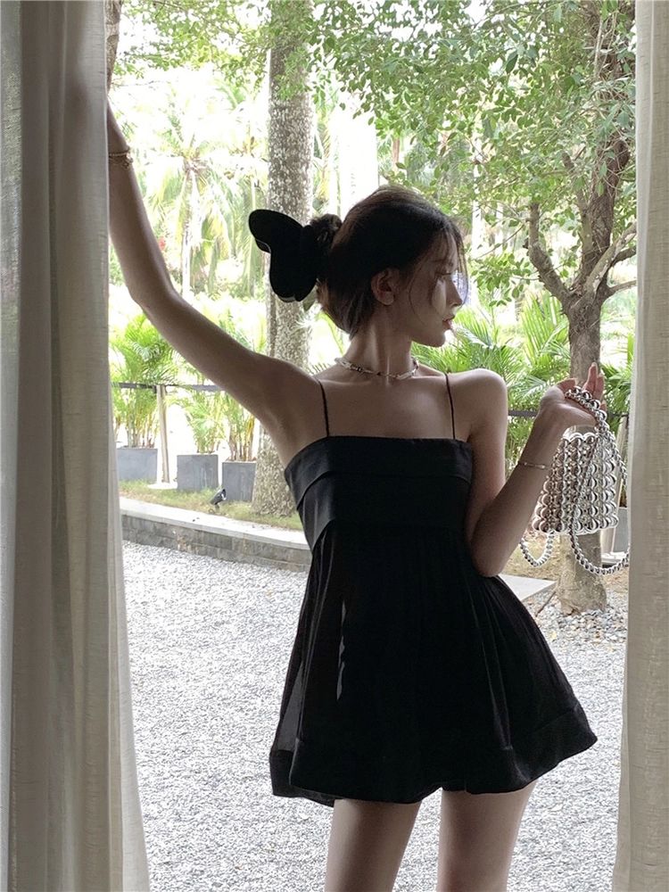 【韓国 Not your rose】Frill mini dress (Black/Pink/Ivory) 41th Reorder][Suzi wears]Frill mini dress (Ivory) - Not your