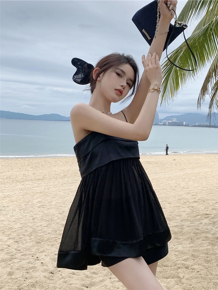 Black Satin Mesh Mini Dress | Rose - BlackPink - Fashion Chingu