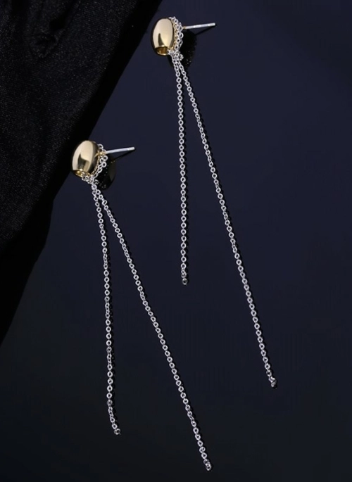 Gold Bead Earrings With Silver Tassel | Ko Moon Young - It's Okay Not To Be Okay