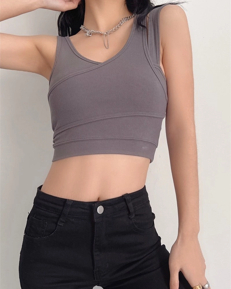 Black Overlapping Two-Piece Illusion Crop Top | Lia - ITZY