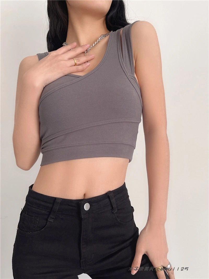 ★★ ★★ Here Black Lip Open Back Crop Top J2243 Faux Leather Open Back Top | Black – Khy