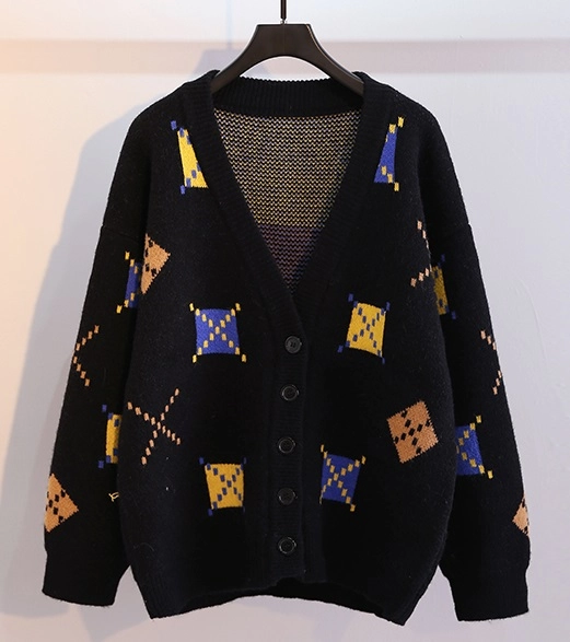 andwang Puff sleeve cardigan カーディガン AMO Women's Puff Sleeve Cardigan, Vintage Black, XS at