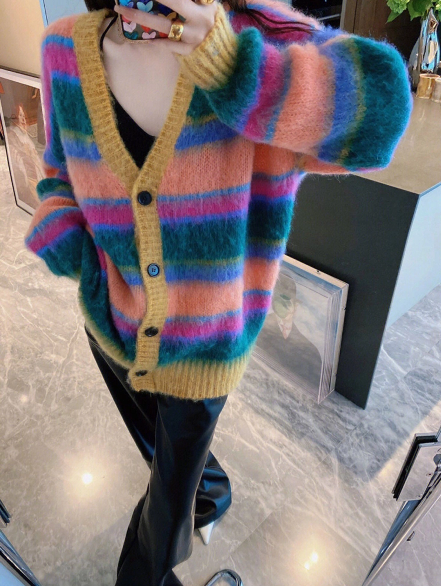 eunha cozy knit cardigan