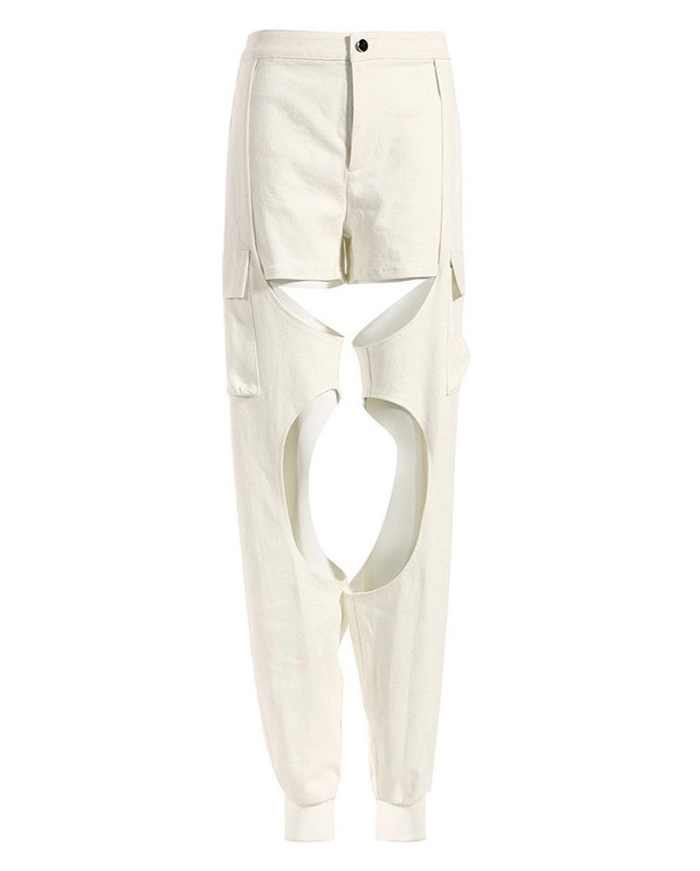 White Cut-Out Hollow Pants Lisa BlackPink Fashion Chingu