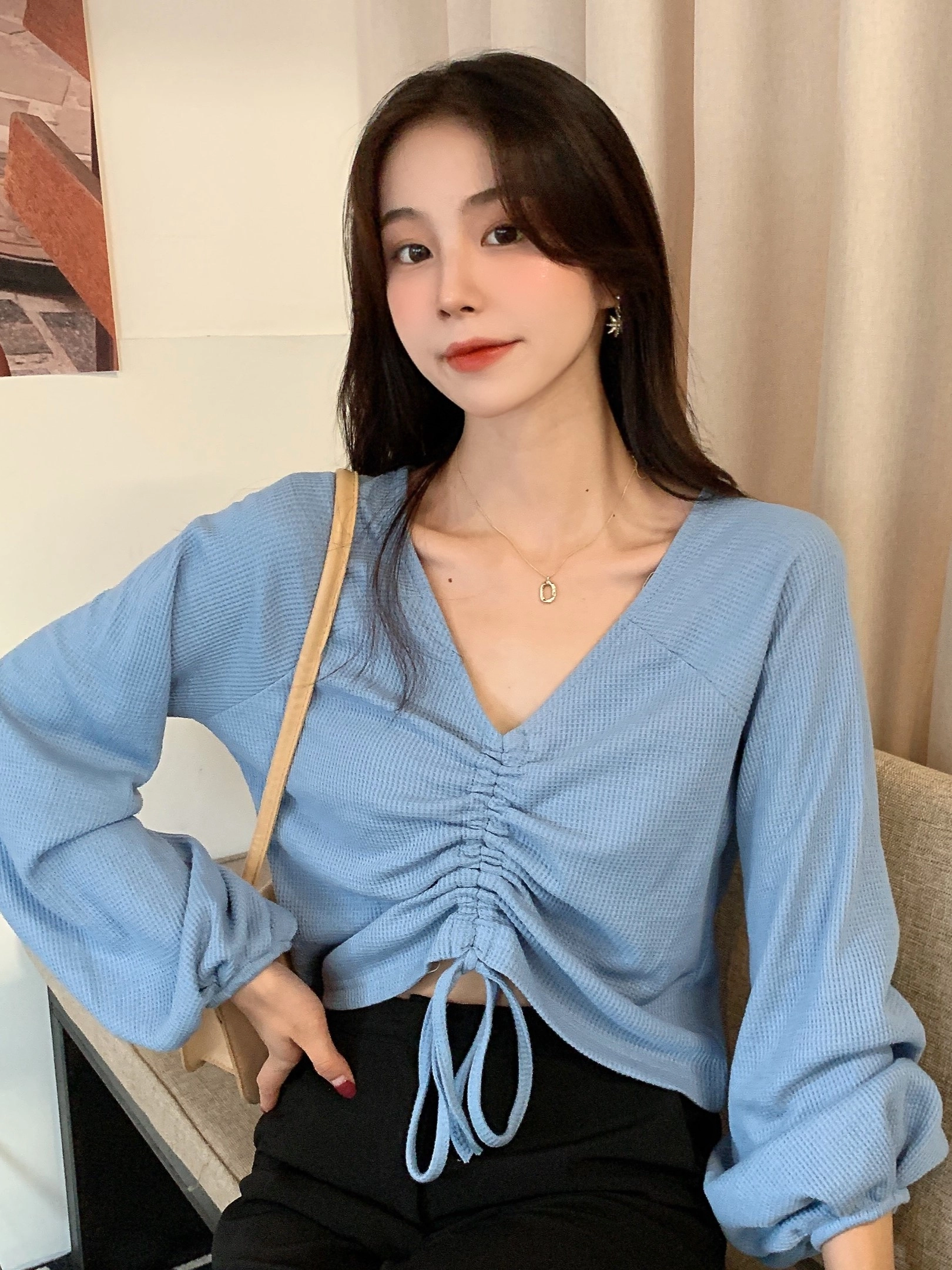 トップス Momomo STAFF STYLING】 ITEM tops： TRIPLE STITCH L/S DENIM SHIRT