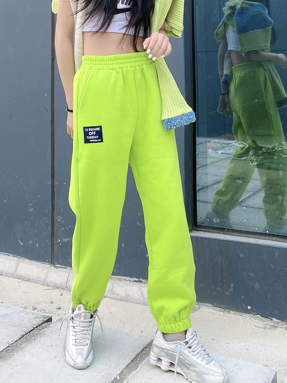 Neon Green Jogger Pants | Mark - NCT - Fashion Chingu