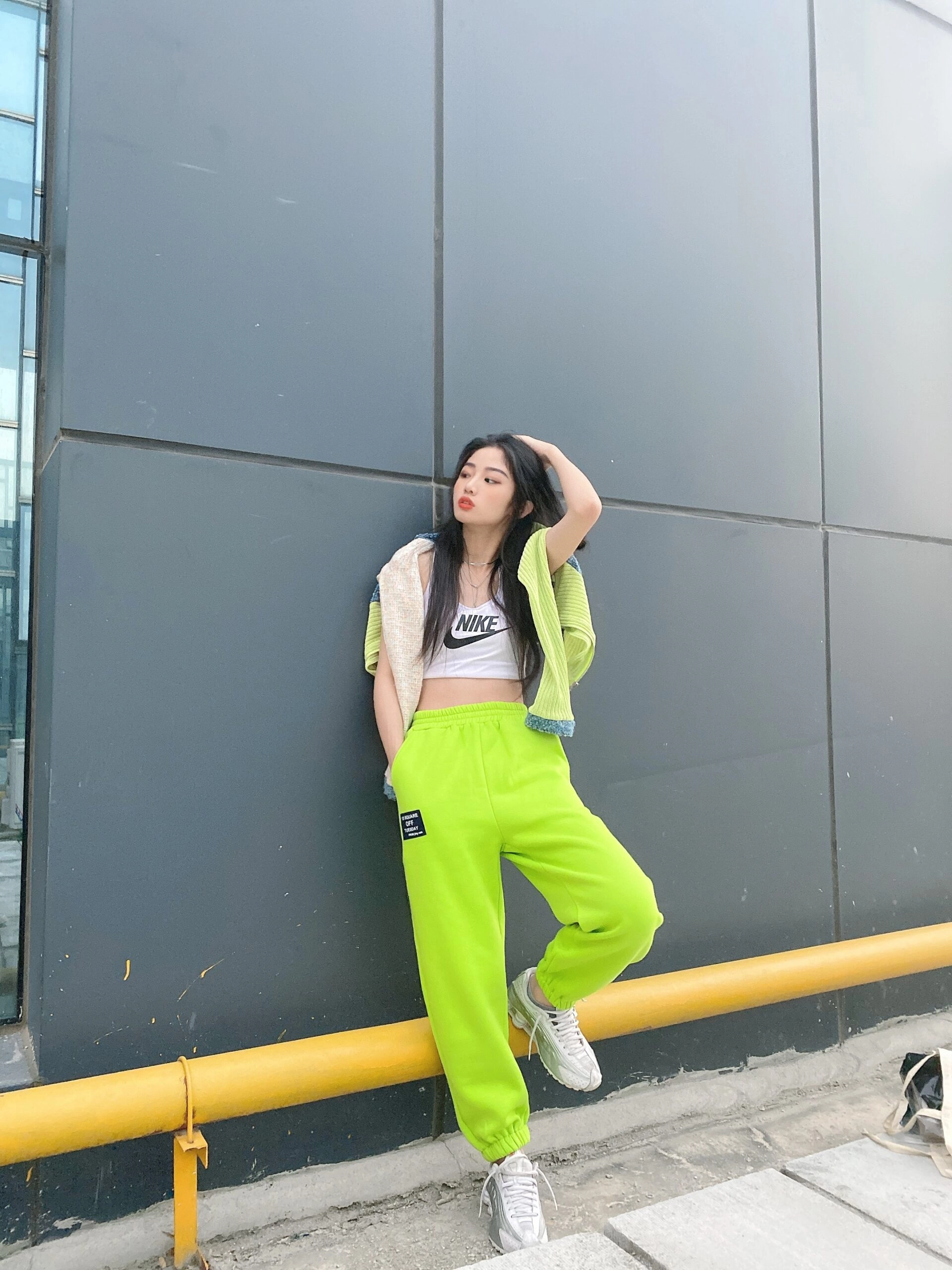Neon Green Jogger Pants | Mark - NCT - Fashion Chingu