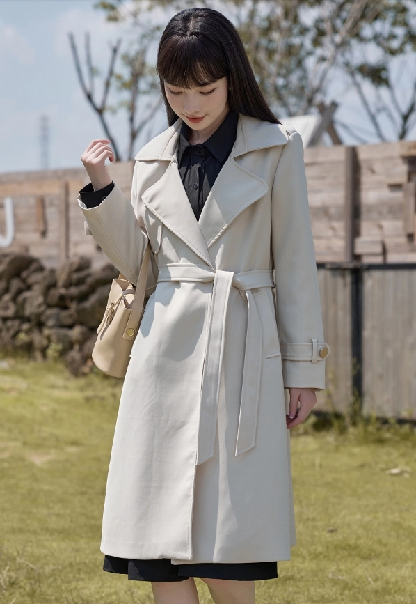 trench coat with tie