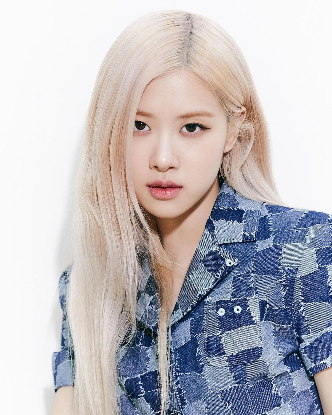 Blue Abstract Checkered Shirt | Rose - BlackPink - Fashion Chingu