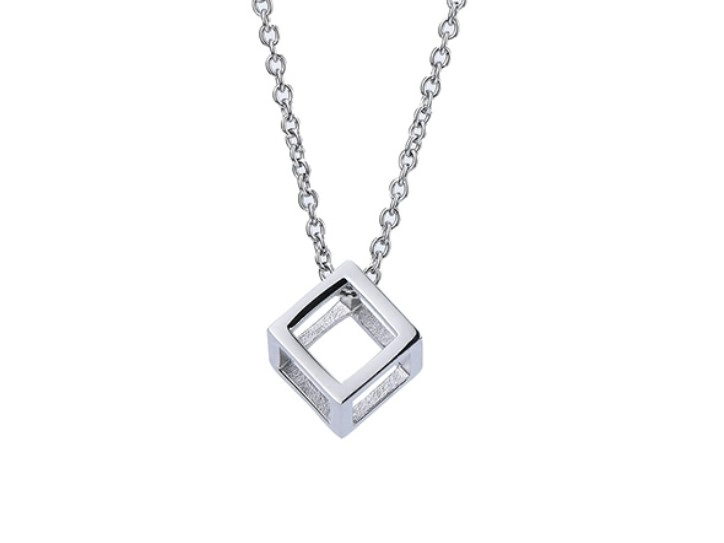 【ANOTHERYOUTH】関税/送料込み cube necklace Silver Hollow Cube Necklace | Doyoung - NCT - Fashion Chingu