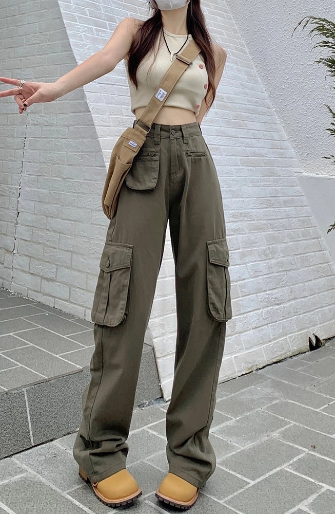 Green Multi Pocket Cargo Pants | Sunghoon - Enhypen