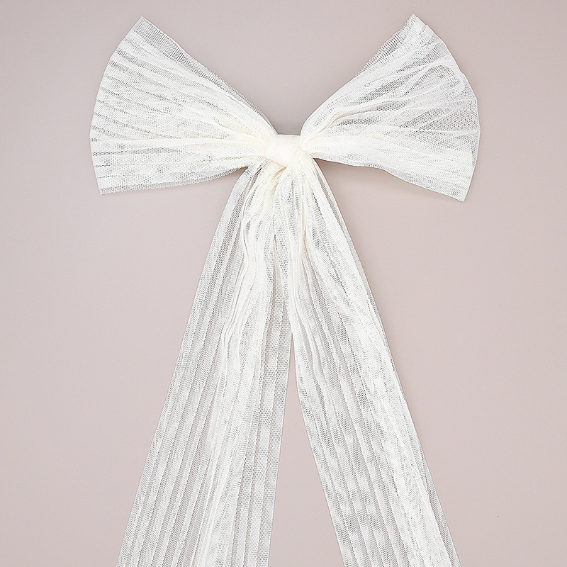 White Striped Bow Barette Hair Clip | Sana - Twice - Fashion