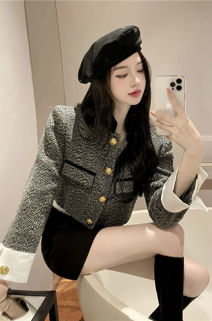ジャケット・アウター lawgy cuff ribbon tweed jacket lawgy（ラウジー）の「cuff ribbon tweed jacket / カフリボン