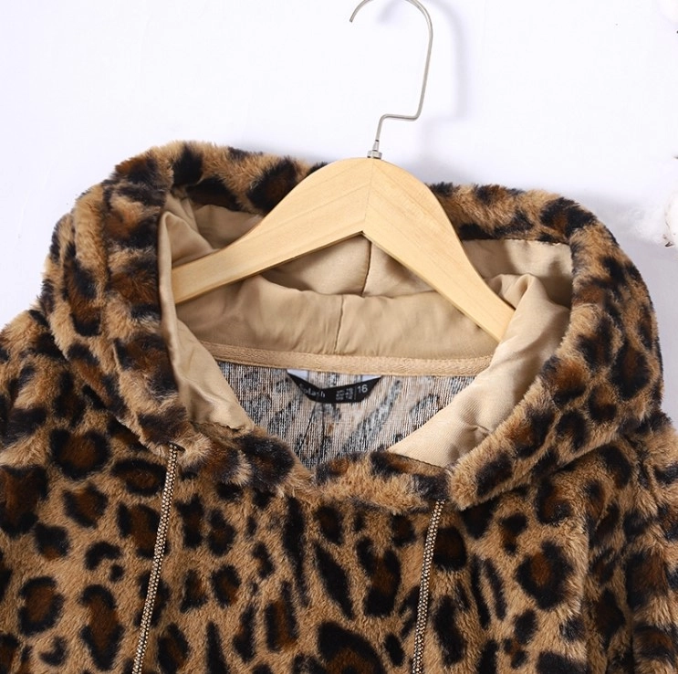 Brown Fluffy Leopard Hoodie | Jungkook - BTS - Fashion Chingu