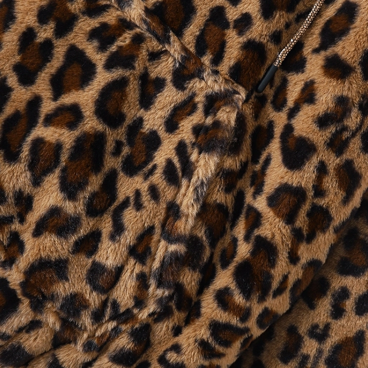 Brown Fluffy Leopard Hoodie | Jungkook - BTS - Fashion Chingu
