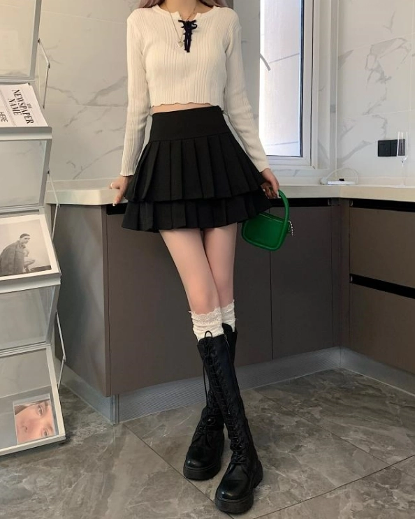White Layered Mini Skirt | Haseul - Loona - Fashion Chingu