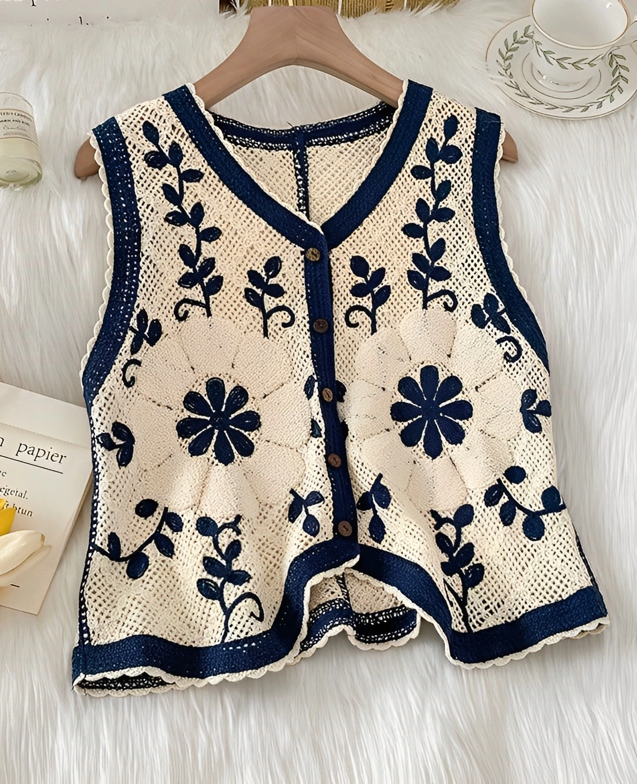 BTS Holiday Collection KNIT VEST Mサイズ DS High Summer Spectrum Blue Knitted Sweater Vest | Daily