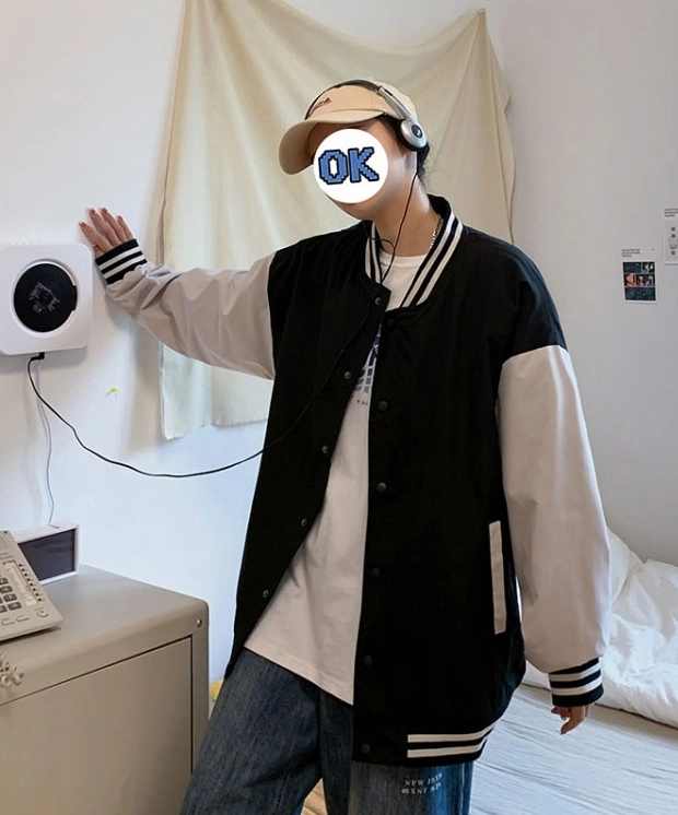 Black Loose Baseball Jacket | Jungkook - BTS - Fashion Chingu