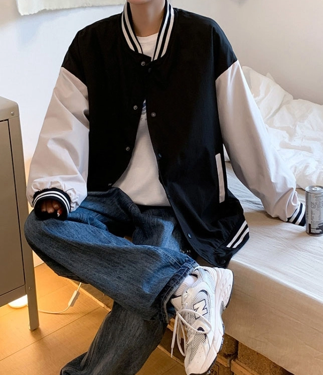 Black Loose Baseball Jacket | Jungkook - BTS - Fashion Chingu