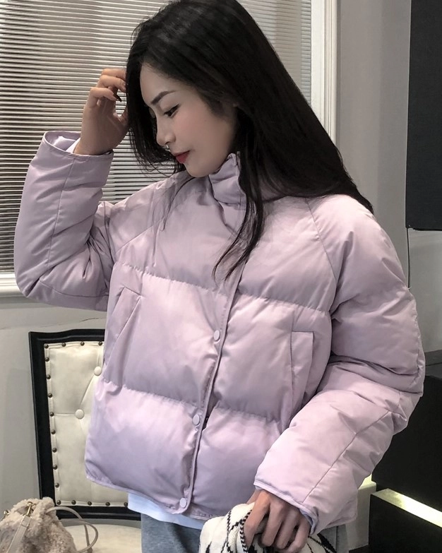 Lilac Puffer Winter Jacket Wonyoung IVE - Main Image