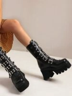 (G)I-DLE ミヨン★関税込★FLCT★Fuzzy ribbon platform boots★ Women's Gen-Ff Leather Boots | FitFlop US